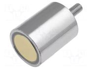 Magnet: permanent; neodymium; 90N; Ø: 16mm; H: 20mm; steel ELESA+GANTER