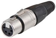 CONNECTOR, XLR AUDIO, PLUG, 4POS, CABLE