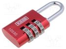 Padlock; shackle,combination code; Protection: low (level 3) KASP