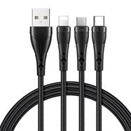 3in1 USB to USB-C / Lightning / Micro USB Cable, Mcdodo CA-6960, 1.2m (Black), Mcdodo