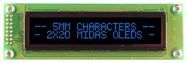 DISPLAY, OLED, COB, 20X2, BLUE ON BLACK