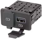 USB CHARGER RCPT, 2PORT, 2.4A, BLACK