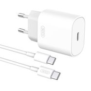 Wall Charger with + USB-C Cable XO L91EU 25W (white), XO