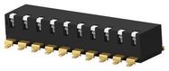 DIP SWITCH, 10POS, SPST, PIANO KEY, SMD