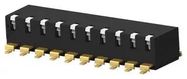 DIP SWITCH, 10POS, SPST, PIANO KEY, SMD