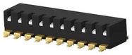 DIP SWITCH, 10POS, SPST, PIANO KEY, SMD