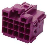 RCPT HOUSING, 15POS, PBT GF, PURPLE