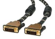 CABLE, DVI-D PLUG, 5M, BLACK/GOLD