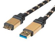 USB CABLE, 3.0 A-MICRO B PLUG, 0.8M, BLK