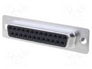 D-Sub; PIN: 25; plug; female; for cable; Type: w/o contacts; 5A; 250V ADAM TECH