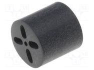 Spacer sleeve; LED; Øout: 6.5mm; ØLED: 5mm; L: 6.4mm; black; UL94V-0 KEYSTONE