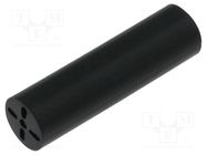 Spacer sleeve; LED; Øout: 6.5mm; ØLED: 5mm; L: 22.9mm; black; UL94V-0 KEYSTONE