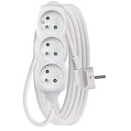 Extension Cord 5 m / 3 sockets / white / PVC / 1 mm2, EMOS