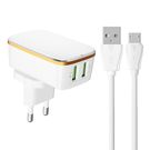 Wall charger  LDNIO A2204 2USB + Micro USB cable, LDNIO
