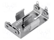 Holder; AA,R6; Batt.no: 2; screw; solder lugs; silver; aluminium KEYSTONE