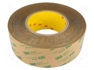 Tape: fixing; W: 50mm; L: 55m; Thk: 0.13mm; acrylic; transparent; 10GΩ 3M