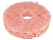 Tape: hook and loop; W: 25mm; L: 5m; Thk: 5.7mm; acrylic; transparent 3M