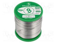 Soldering wire; tin; Sn99,3Cu0,7; 0.7mm; 0.5kg; lead free; reel BROQUETAS