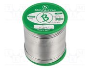 Soldering wire; tin; Sn99,3Cu0,7; 1.5mm; 0.5kg; lead free; reel BROQUETAS