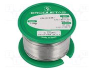 Soldering wire; tin; Sn96,5Ag3Cu0,5; 0.7mm; 0.1kg; lead free; reel BROQUETAS