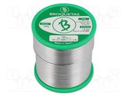 Soldering wire; tin; Sn99Ag0,3Cu0,7; 1.5mm; 0.5kg; lead free; reel BROQUETAS