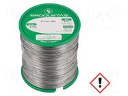 Tin; lead free; Sn96Ag4; 0.5mm; 250g; reel; 221°C; Flux: SW26 BROQUETAS