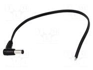 Cable; 2x0.5mm2; wires,DC 5,5/2,5 plug; angled; black; 1.5m BQ CABLE