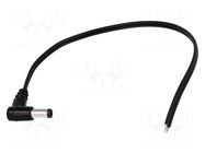 Cable; 2x0.5mm2; wires,DC 5,5/2,5 plug; angled; black; 1.5m BQ CABLE