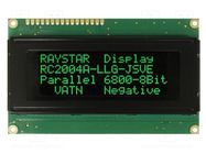 Display: LCD; alphanumeric; VA Negative; 20x4; 98x60x13.6mm; LED RAYSTAR OPTRONICS