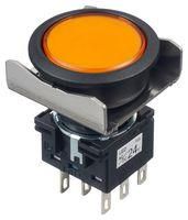 PB SWITCH, DPDT, 24VAC/DC, SOLDER, AMBER