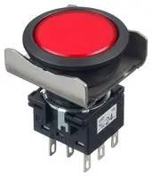 PB SWITCH, DPDT, 24VAC/DC, SOLDER, RED