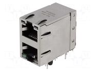 Connector: RJ45; socket; PIN: 8; shielded,double,with LED; 8p8c BEL FUSE