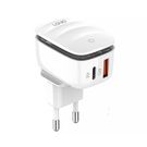 Wall charger LDNIO A2425C USB, USB-C with lamp + microUSB Cable, LDNIO