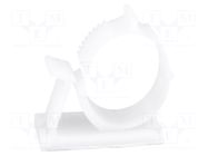 Self-adhesive cable holder; 18÷22mm; polyamide; natural; UL94V-2 FIX&FASTEN