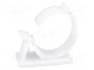 Self-adhesive cable holder; 22÷26.5mm; polyamide; natural FIX&FASTEN