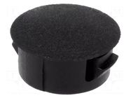 Stopper; H: 6.4mm; Wall thick: 1.6mm; black; polyamide; UL94V-2 FIX&FASTEN