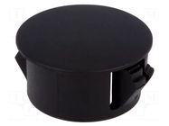 Stopper; H: 10.3mm; Wall thick: 3.3mm; black; polyamide; UL94V-2 FIX&FASTEN
