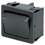 ROCKER SWITCH, DPDT, 10A, 250VAC, BLACK