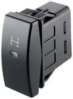 ROCKER SWITCH, SPST-NO, 10A, 24VDC, BLK