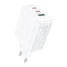 Wall charger Acefast A41 , 2x USB-C + USB, GaN 65W (white), Acefast