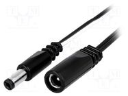 Cable; 2x0.5mm2; DC 5,5/2,1 plug,DC 5,5/2,1 socket; straight BQ CABLE