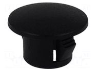 Stopper; H: 7mm; Wall thick: 0.8÷1.8mm; black; polyamide; UL94V-2 FIX&FASTEN