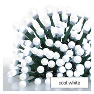 LED Christmas cherry chain – balls, 20 m, outdoor and indoor, cool white, timer, EMOS