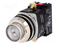 Switch: push-button; 30mm; Stabl.pos: 1; NC + NO; white; 24V; IP56 PROMET