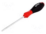 Screwdriver: standard; hex key,spherical; HEX 4mm; SoftFinish® WIHA