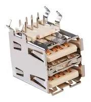 USB CONN, 2.0 TYPE A, 8POS, RCPT, THT