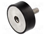 Vibration damper; M10; Ø: 50mm; rubber; L: 20mm; Thread len: 28mm ELESA+GANTER