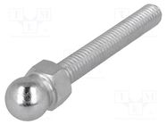 Pin; M6; Plunger mat: steel; Ø: 10mm; Plating: zinc; Thread len: 40mm FATH