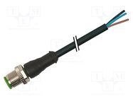 Connection lead; M12; PIN: 5; straight; 3m; plug; 125VAC; 4A; PUR MURR ELEKTRONIK