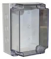 ENCLOSURE, MULTIPURPOSE, PC, GREY/CLEAR